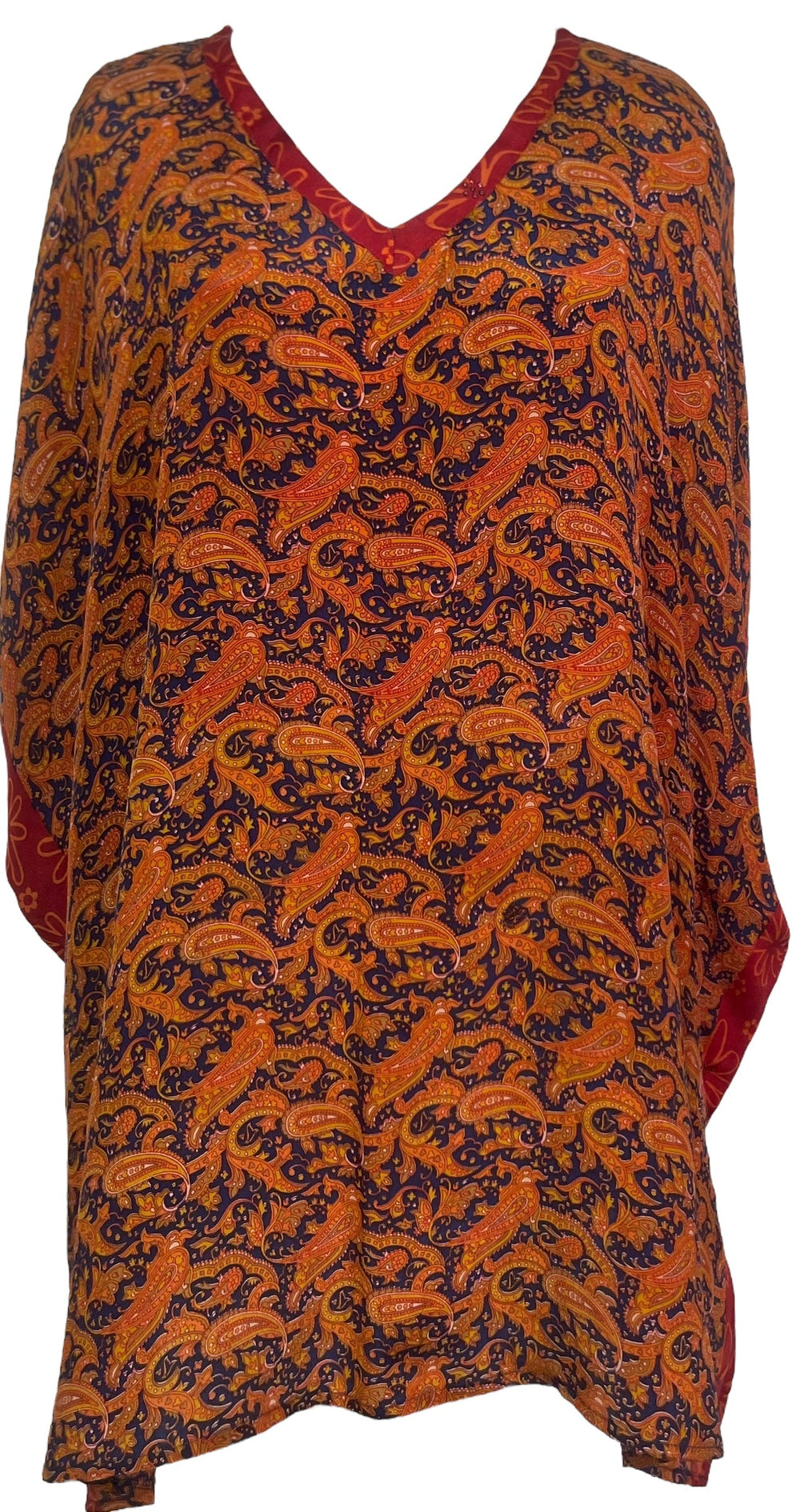 PRC7695 Avatar Pure Silk Short Kaftan Tunic with Slits