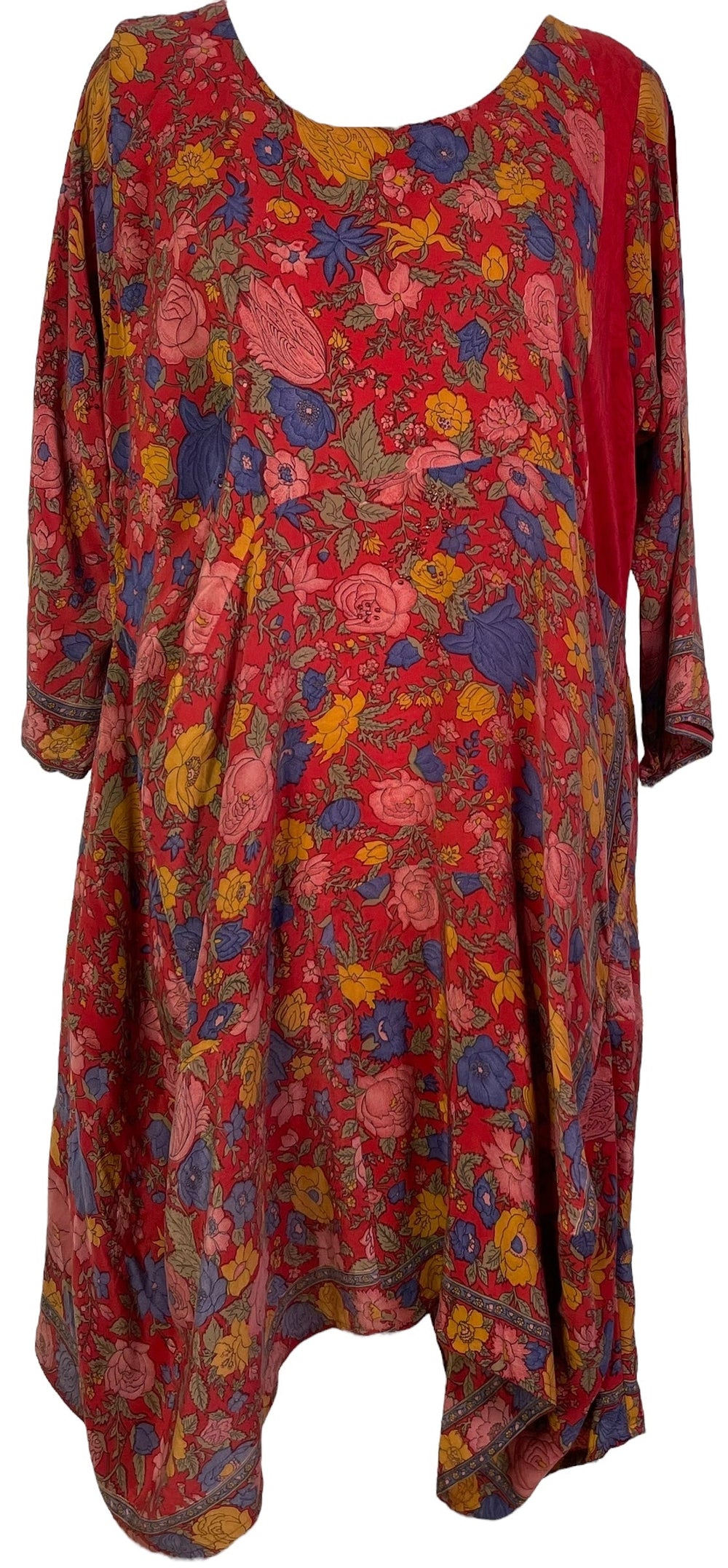 PRC7164 Avatar Pure Silk Sculptural Long Tunic Dress