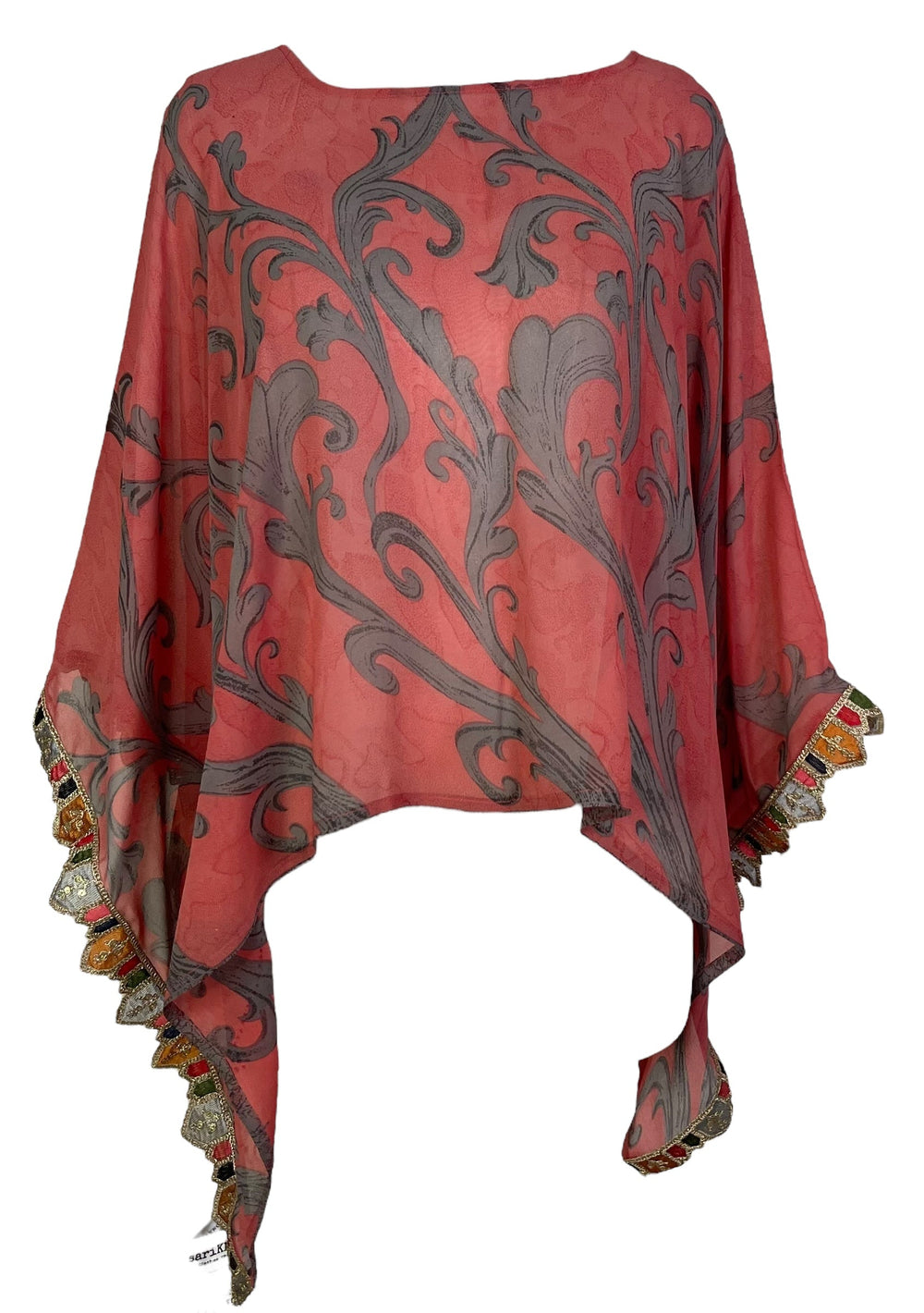 PRG7263 Sheer Avatar Pure Silk Capelet Poncho