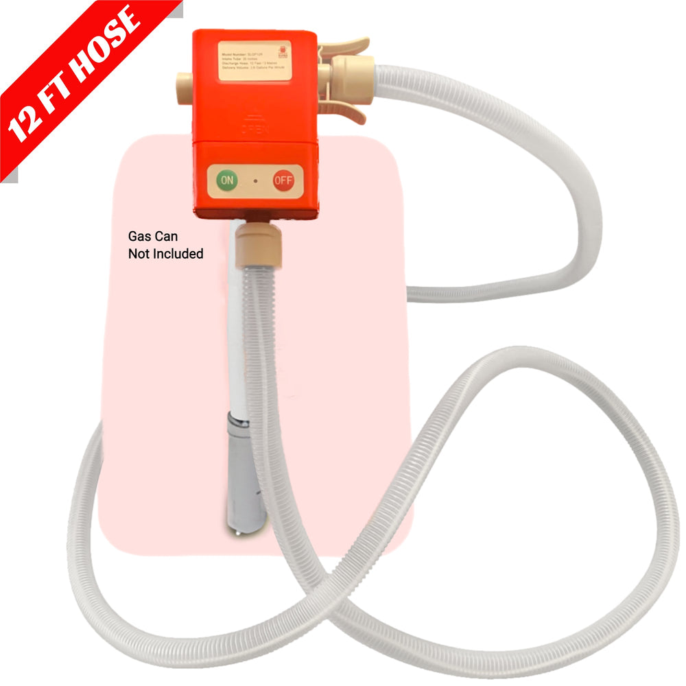 *New* PumpMatic Super Long Gas Pump w/ 12 Ft Hose - 3.2 GPM - Gas, Diesel, Kerosene