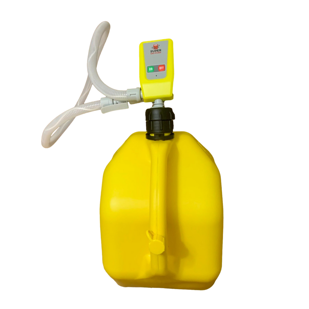 Kit Pompe à gasoil PumpMatic Super + Bidon de carburant Pompe de transfert de carburant pour gasoil, etc. 3 sources d'alimentation avec tuyau de 1,3 m