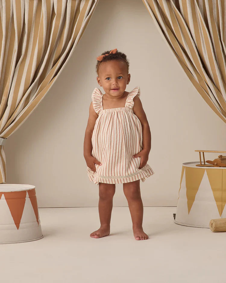 Robe Débardeur à Volants | Rayures Vintage | Quincy Mae