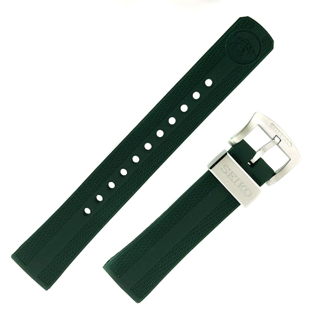 SEIKO Bracelet en caoutchouc vert forêt OEM 20 mm | R03E014J0