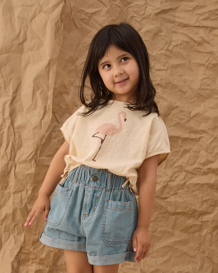 Short Alba en Denim | Bleu Lavé | Rylee & Cru