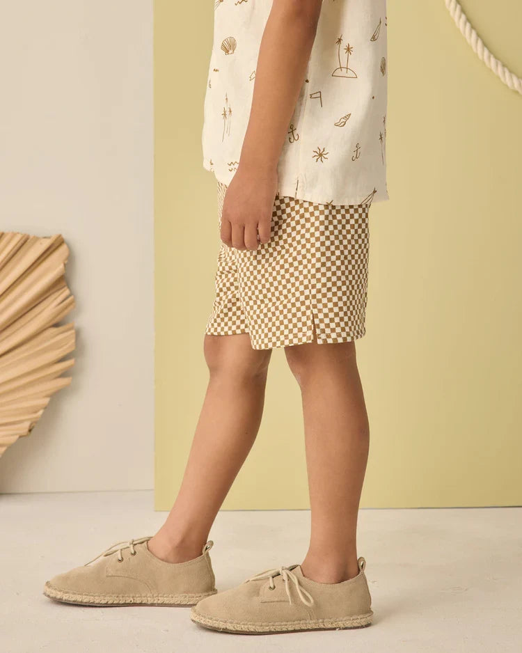 Perry Short | Ocre Check | Rylee & Cru