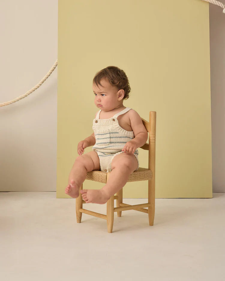 Ashton Knit Romper | Sea Green Stripe | Rylee & Cru