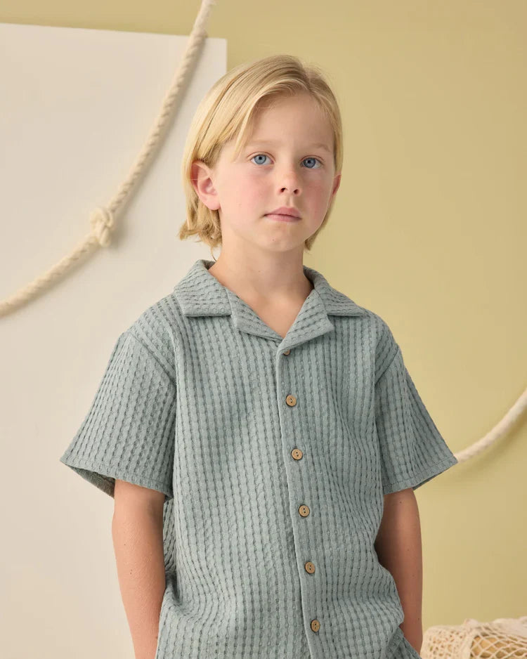 Lapel Collar Shirt | Sea Green | Rylee & Cru