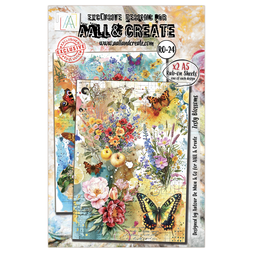 AALL and Create - A5 Rub-Ons - Zesty Blossoms — Ecstasy Crafts