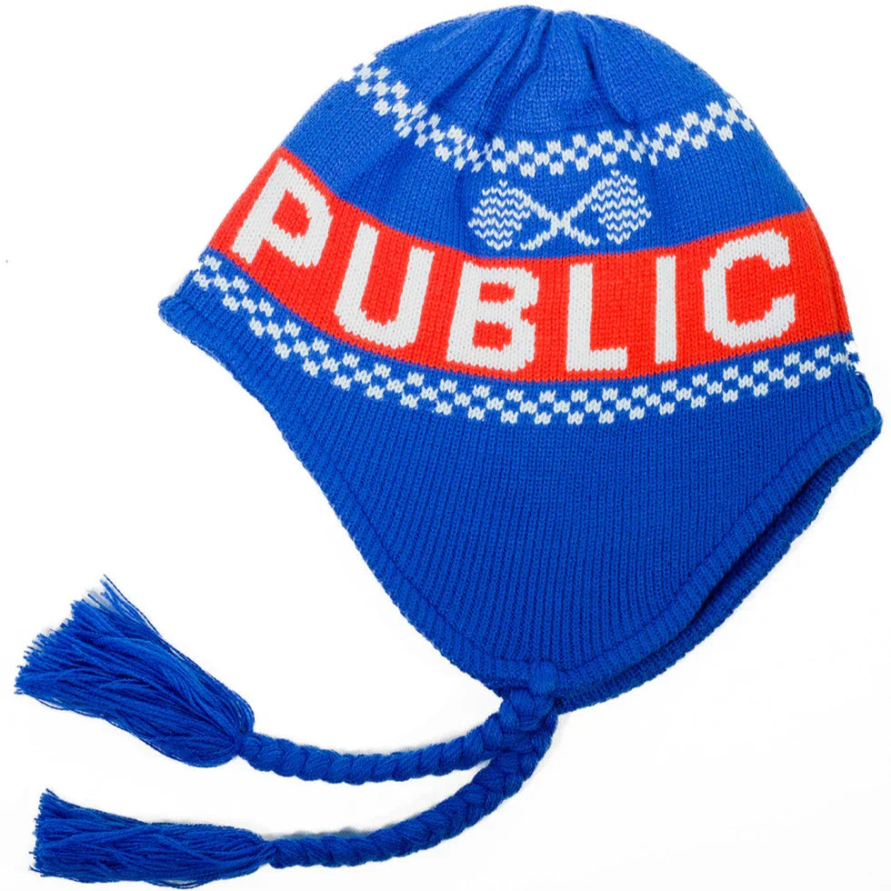Public Snowboards 'Racer' Ear Flap Beanie - Blue
