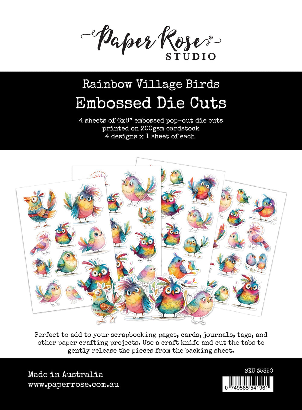 Village arc-en-ciel Oiseaux Découpes en relief 35350