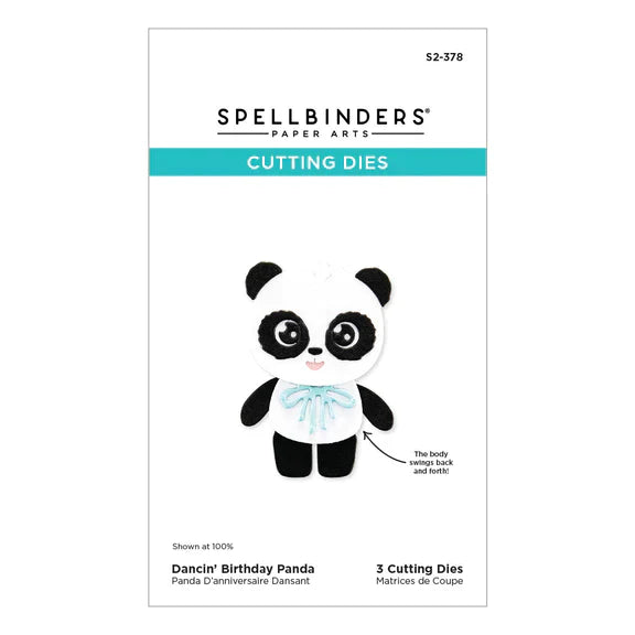 Matrices de découpe « Panda d'anniversaire dansant » de la collection « Anniversaire monstre »