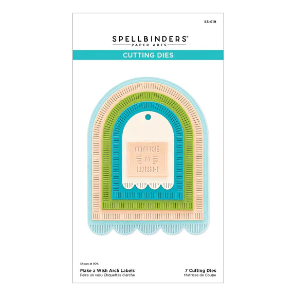 Ensemble de matrices « Make a Wish Arch Labels » de la collection Anniversaire monstre