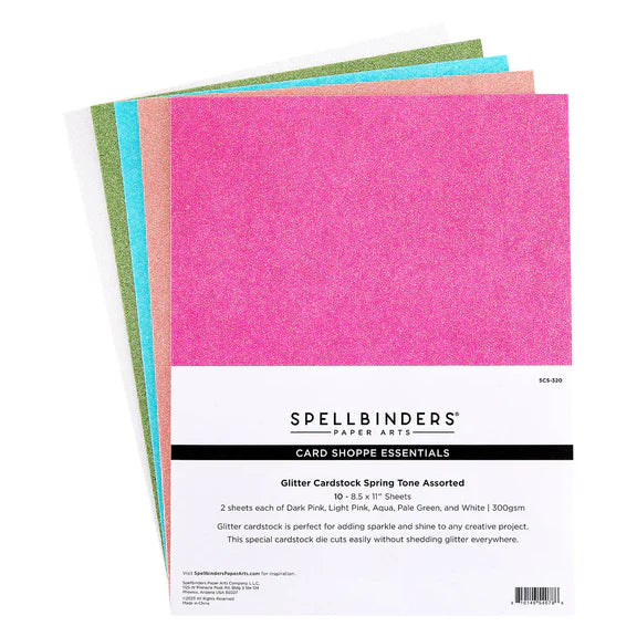 Papier cartonné scintillant aux tons printaniers - Paquet de 10