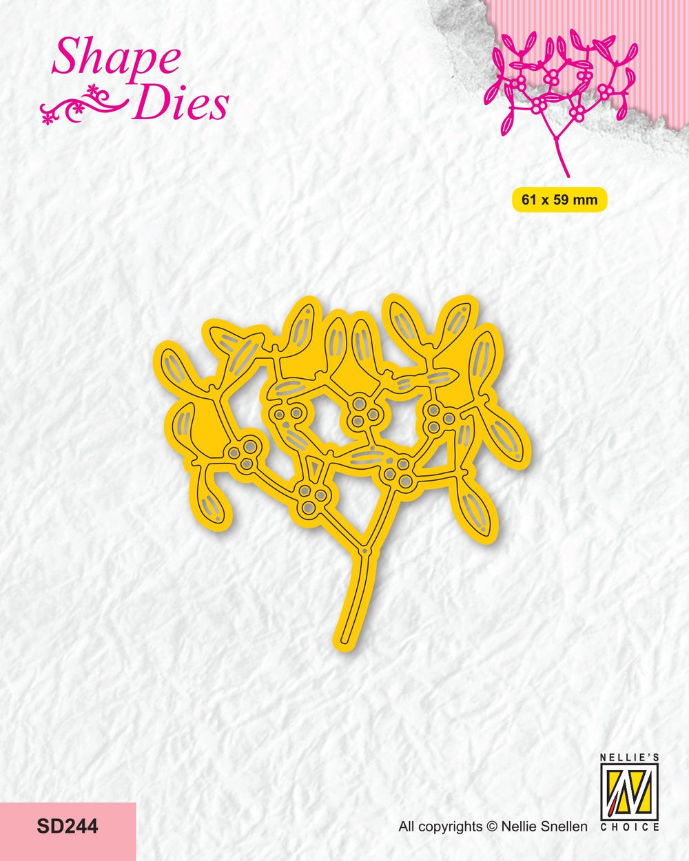 Nellie's Choice Shape Die - Christmas - Mistletoe