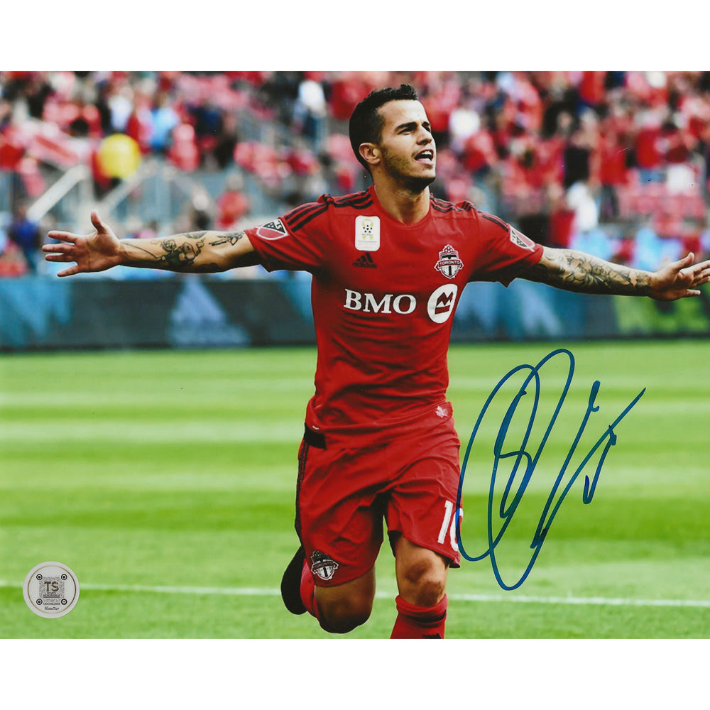 Sebastian Giovinco Autographed Toronto FC Goal Celebration 8x10 Photo