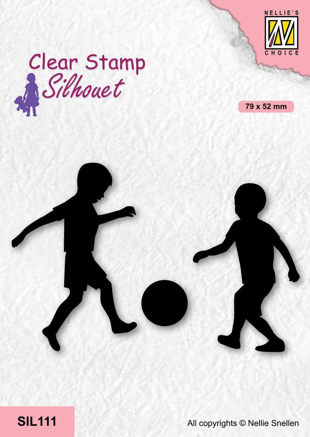 Nellie's Choice Tampon transparent Silhouette - Garçons jouant au football