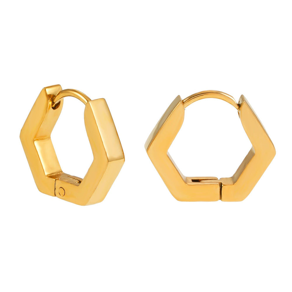 SITKA : Boucles d'oreilles mini anneaux pentagone à cinq côtés