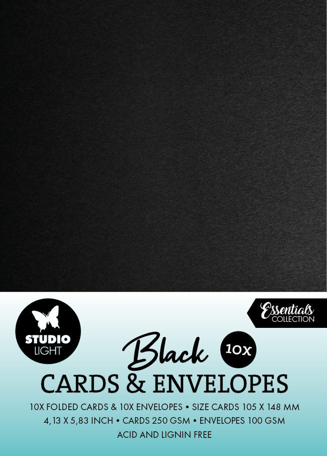 Cartes et Enveloppes SL Noires A6 Consommables 20 pièces