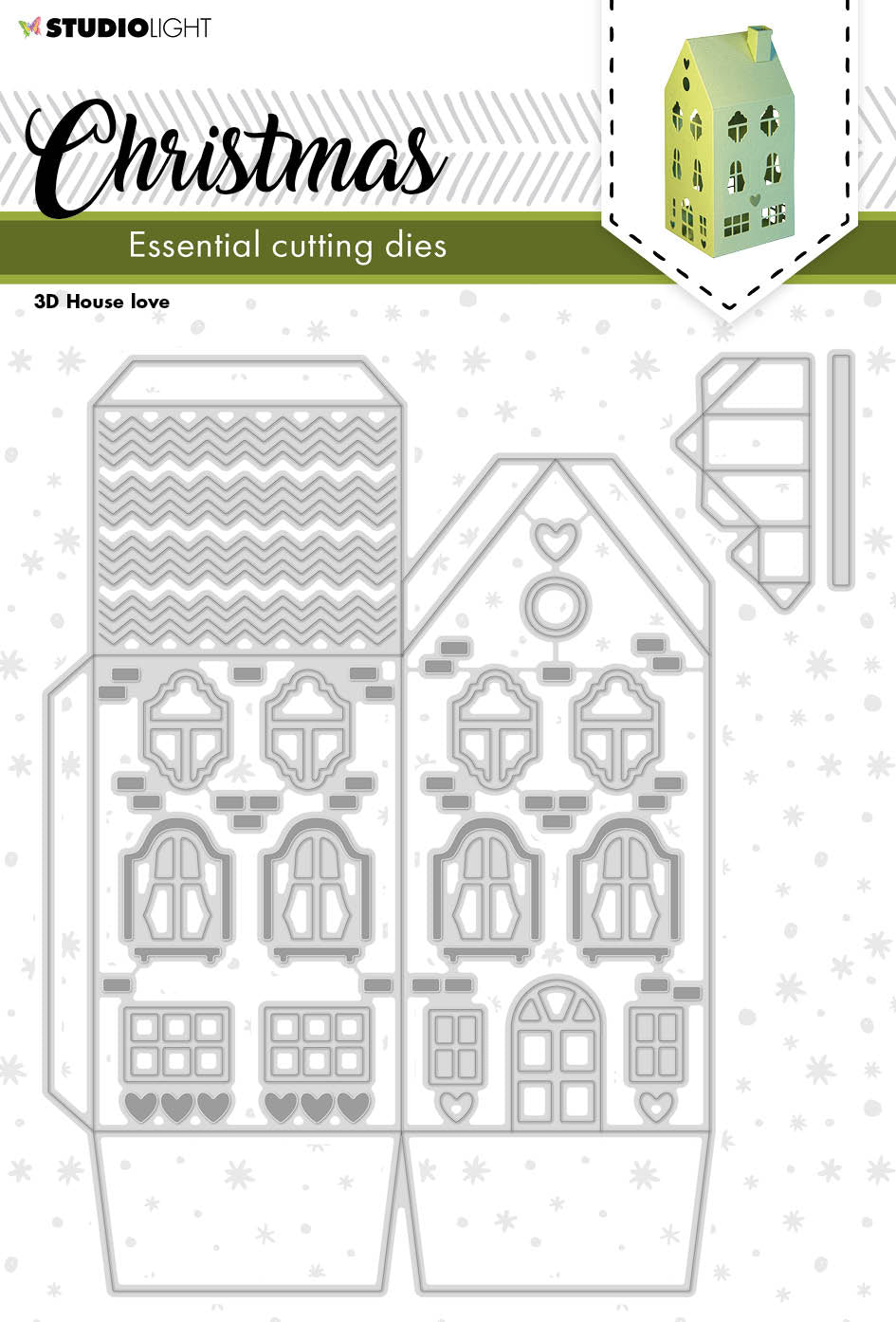 SL Cutting Dies Christmas 3D House Love Essentials 145x169x1mm 3 PC nr.242 — Ecstasy Crafts