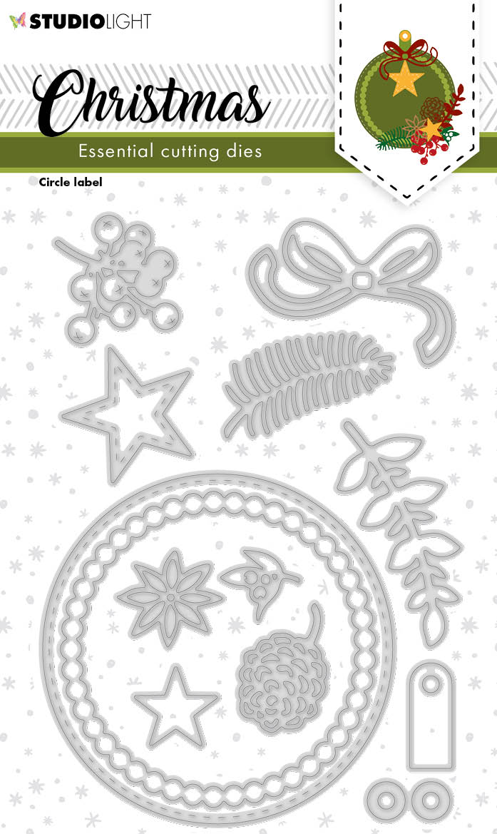 Matrices de découpe SL Étiquettes de Noël rondes Essentials 100x146x1mm 13 pièces n°244