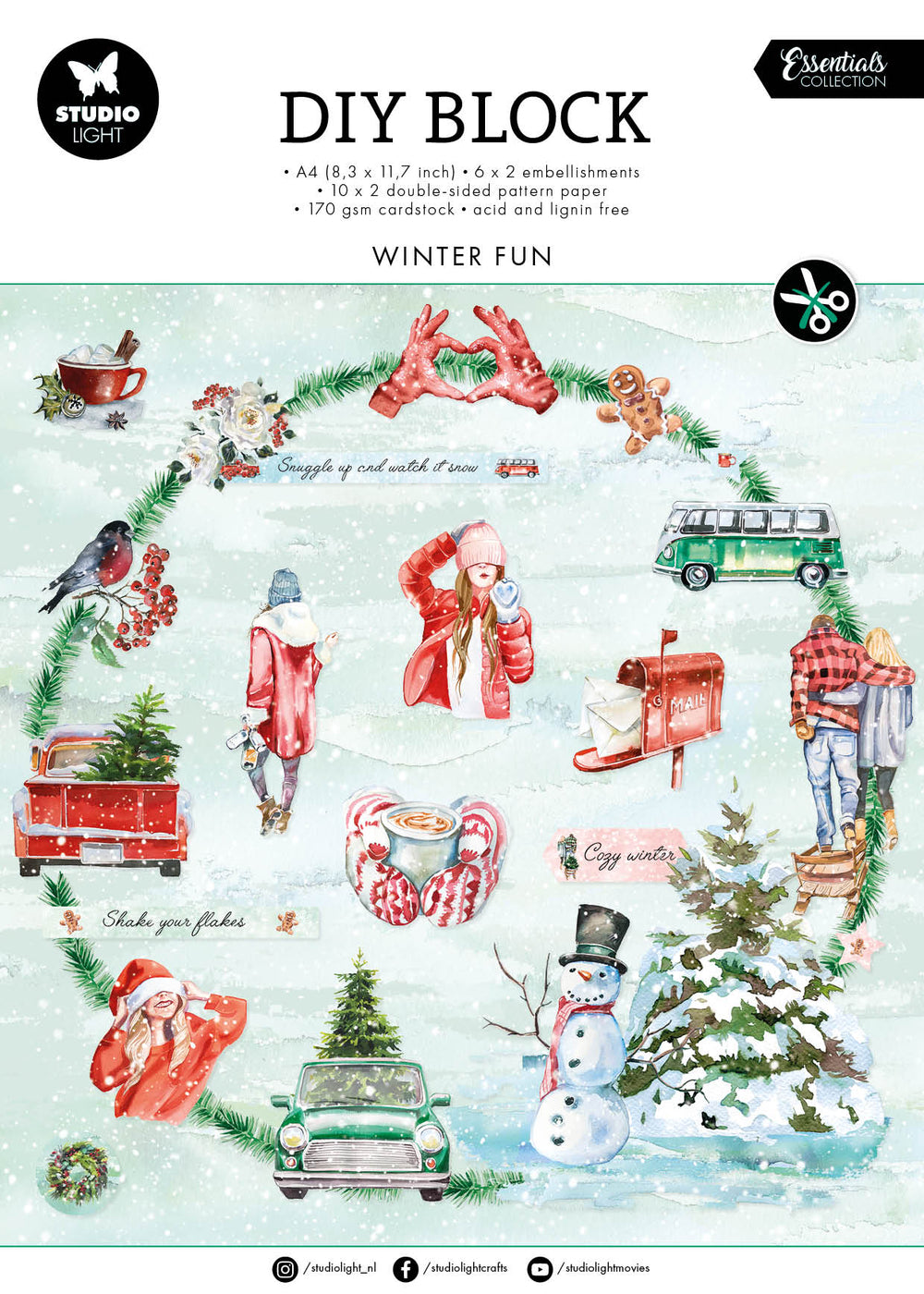 SL DIY Bloc Amusant Hiver Essentiels 294x210x9mm 32 FEUILLE n°59