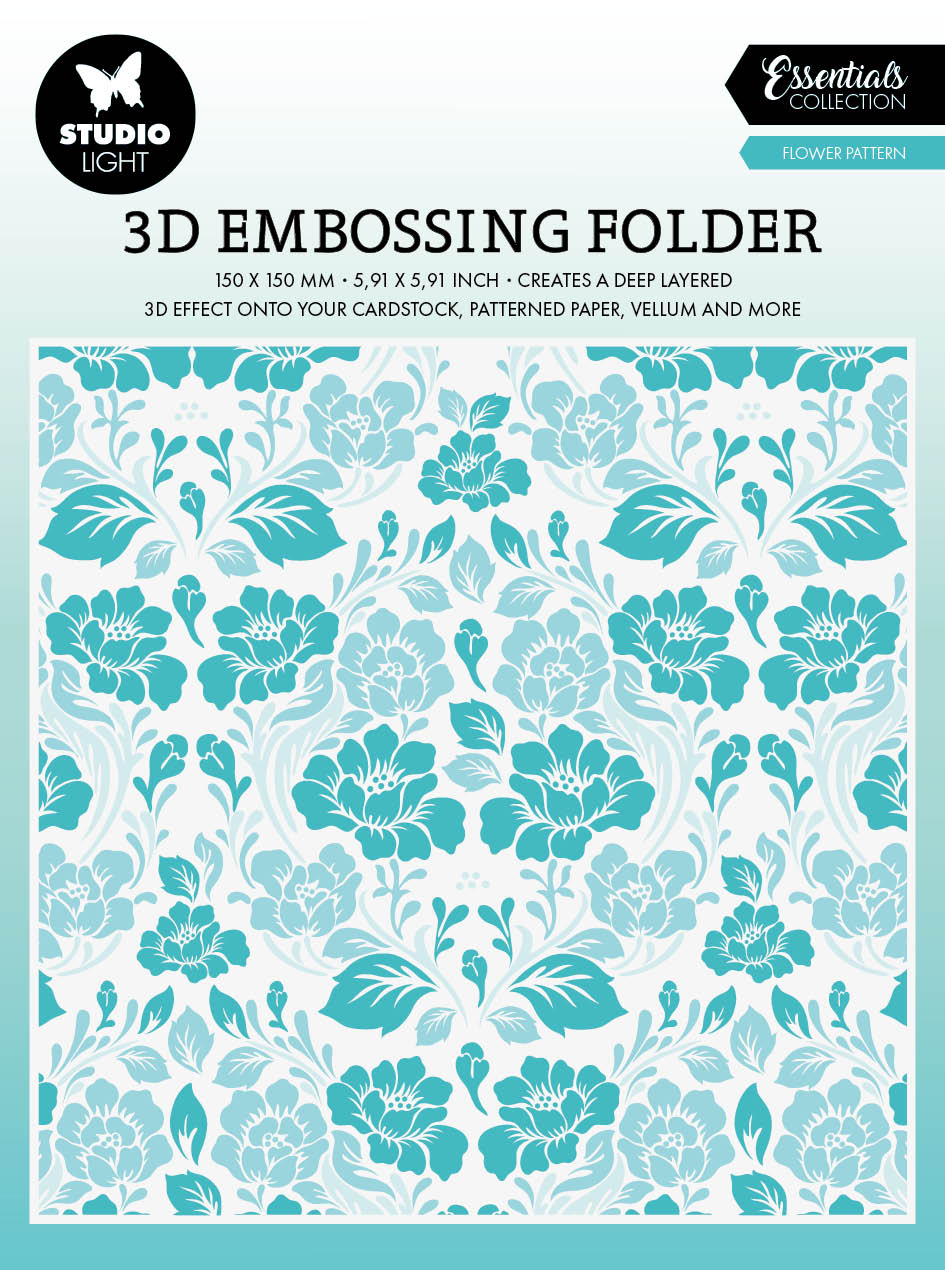 SL Plaque de gaufrage motif floral Essentials 150x150x4mm 1 PC n°17