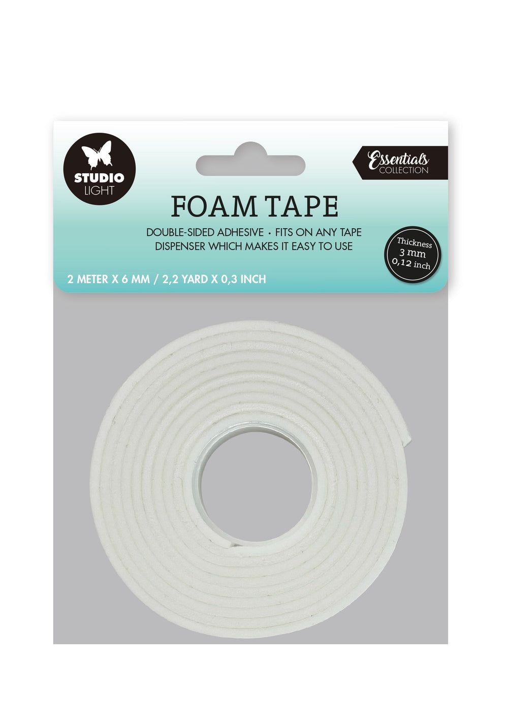 SL Doublesided Foam Tape 3mm Thick - 0.6mm Wide Essential Tools 92x92x0.6mm 2 MT nr.04 — Ecstasy Crafts