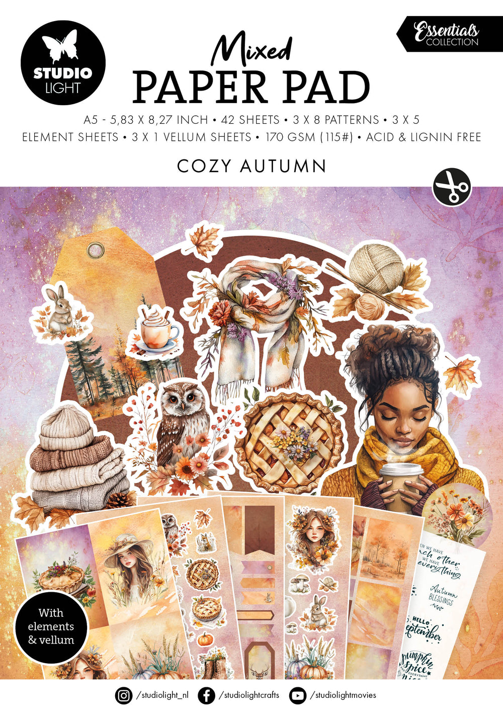 SL Bloc de papiers mixtes Autumn Essentials 42 feuilles