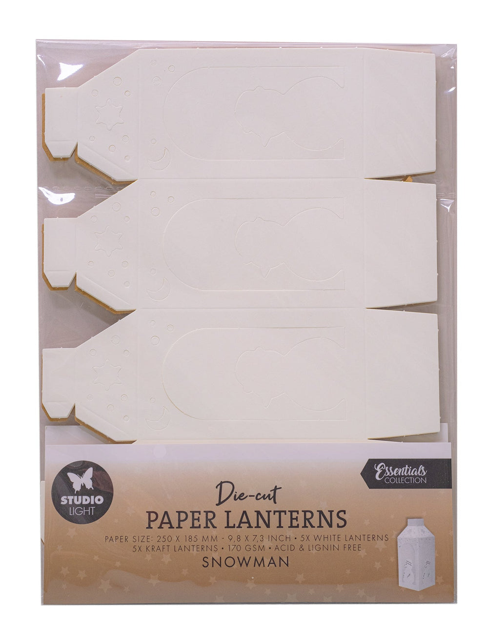 SL Lanternes en papier découpées Bonhomme de neige Essentials 10 feuilles