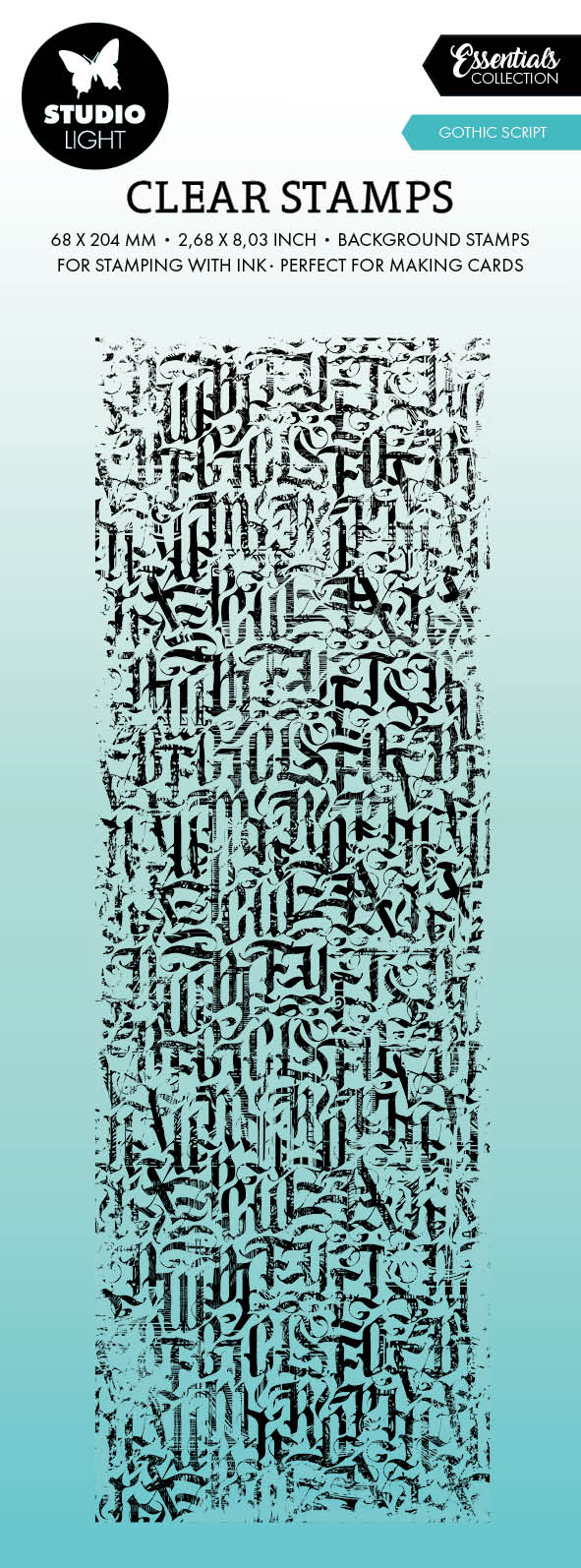 SL Clear Stamp Gothic Script Essentials 68x204x3mm 1 PC nr.550 — Ecstasy Crafts