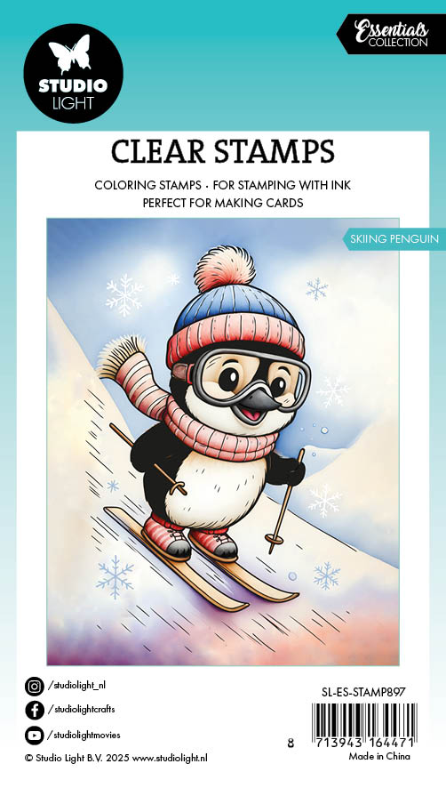 SL Tampon Transparent Pingouin à Ski Essentiels 74x105x1mm 1 Pièce