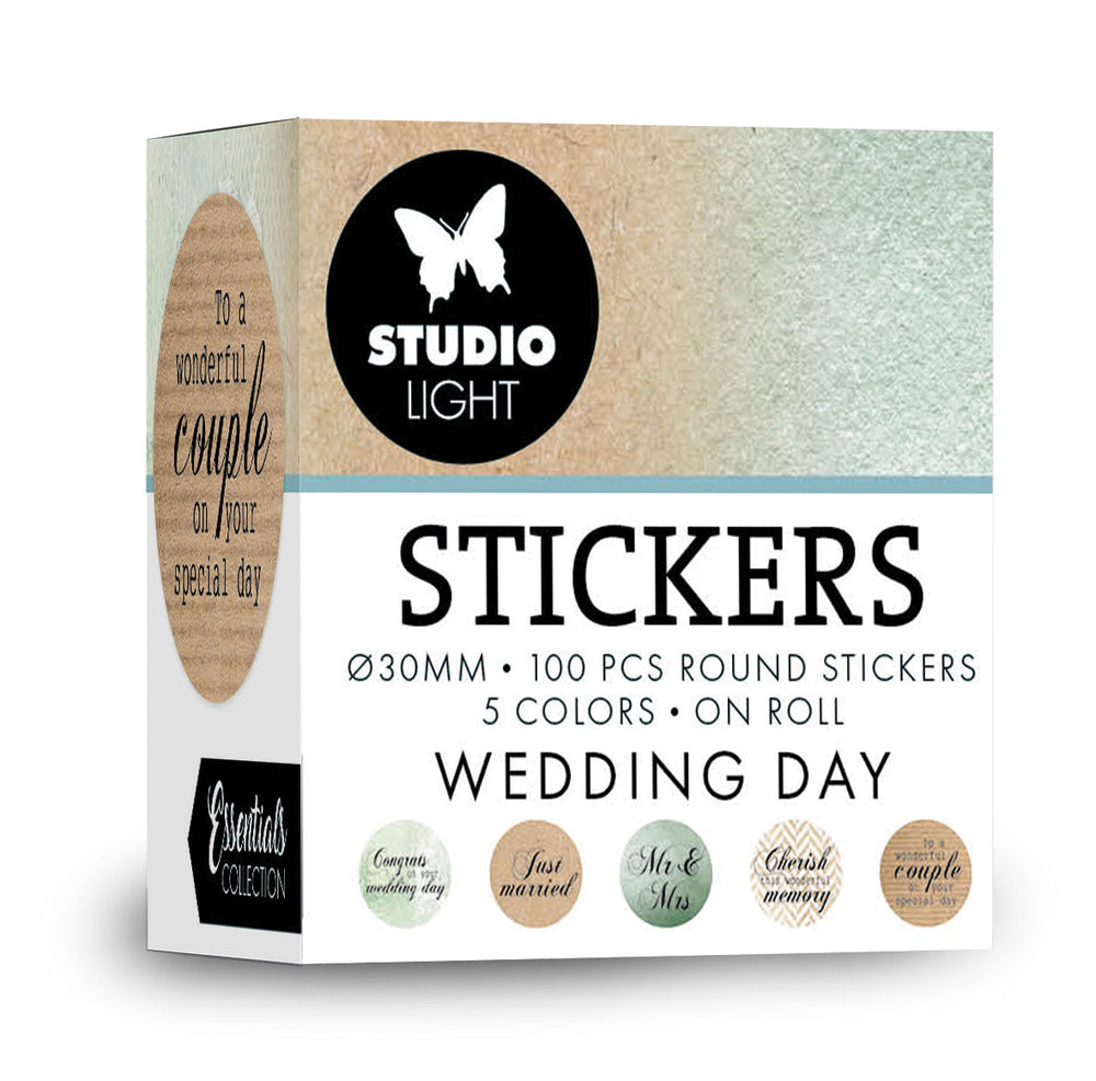 SL Autocollants Ø30mm Essentiels Jour de Mariage 100 Pièces