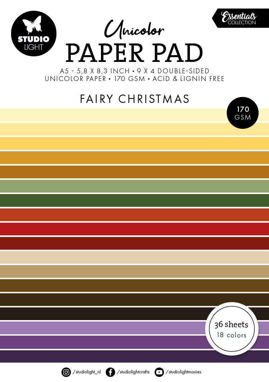 SL Unicolor Paper Pad Fairy Christmas Essentials 36 Sheets — Ecstasy Crafts