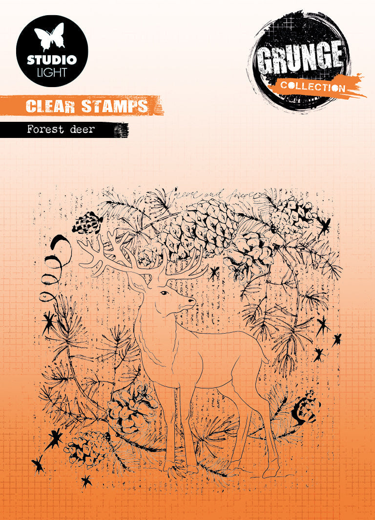 SL Clear Stamp Forest Deer Grunge Collection 130x130x3mm 1 PC nr.320 — Ecstasy Crafts