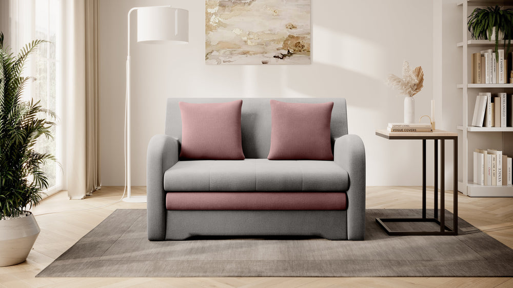 Canapé-lit Ario style condo 2 places avec rangement - Grey/Blush