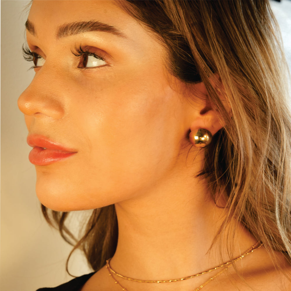 SPERICCA Or : Boucles d'oreilles géométriques en demi-globe