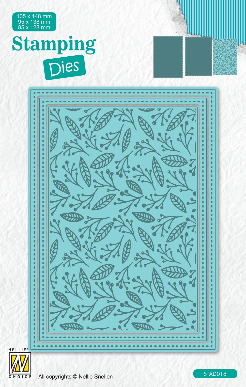 Matrice de découpe Nellie's Choice rectangle - Noël - Branches avec baies