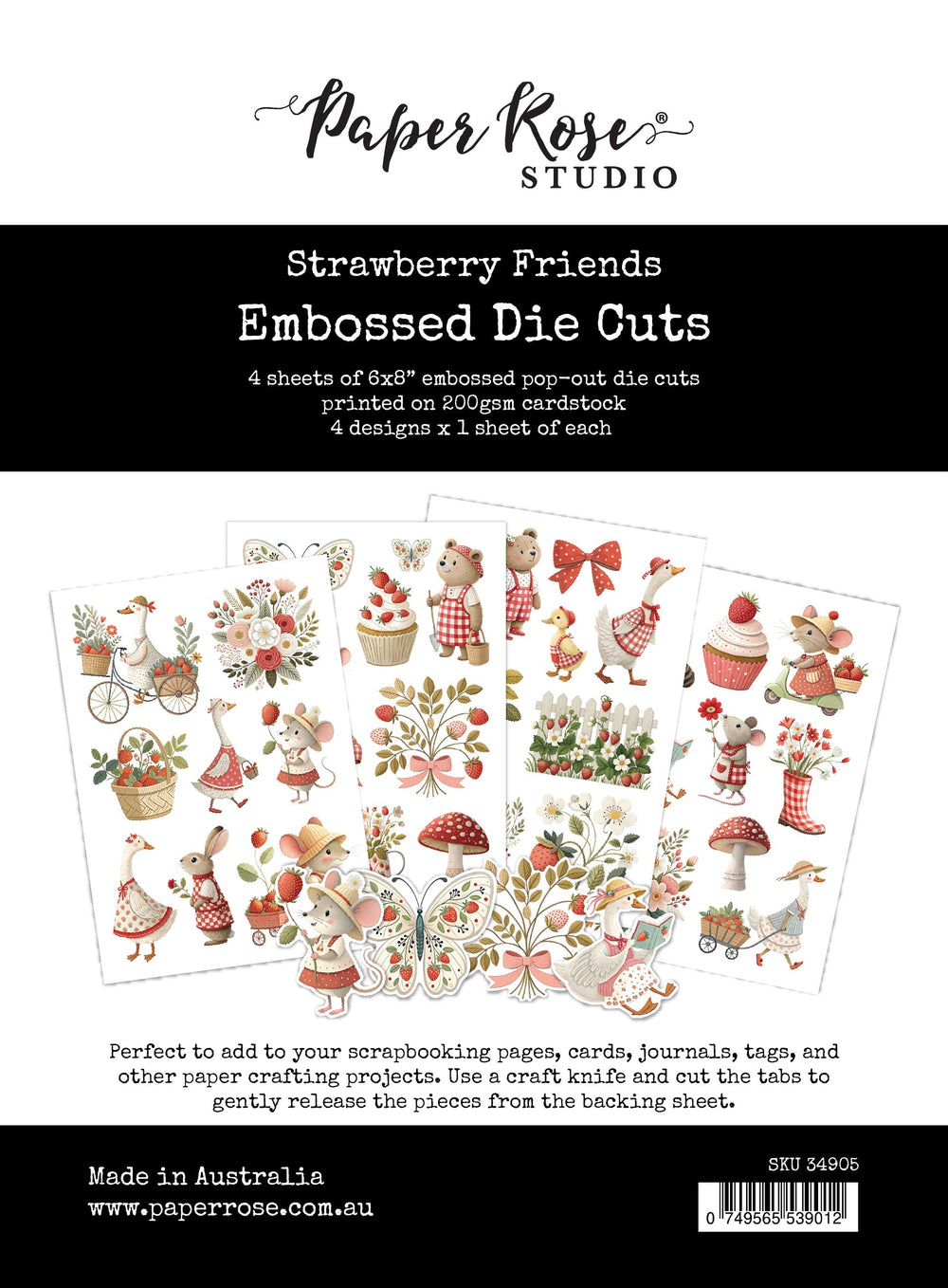 Strawberry Friends Embossed Die Cuts 34905 — Ecstasy Crafts