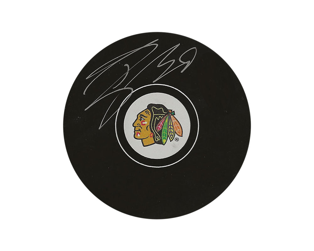 Palet de hockey autographié de Tyler Bertuzzi des Blackhawks de Chicago