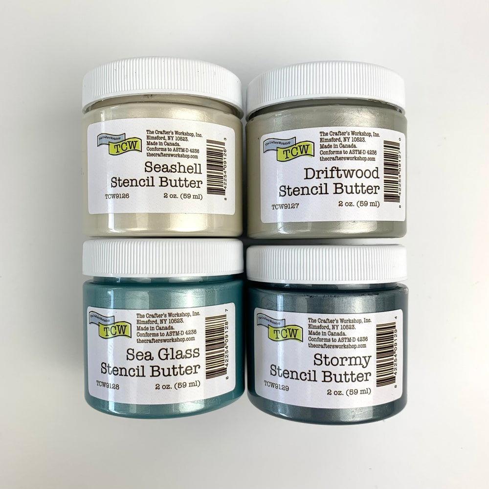 The Crafters Workshop (TCW) Stencil Butter Lot de 4 pochoirs Beach House