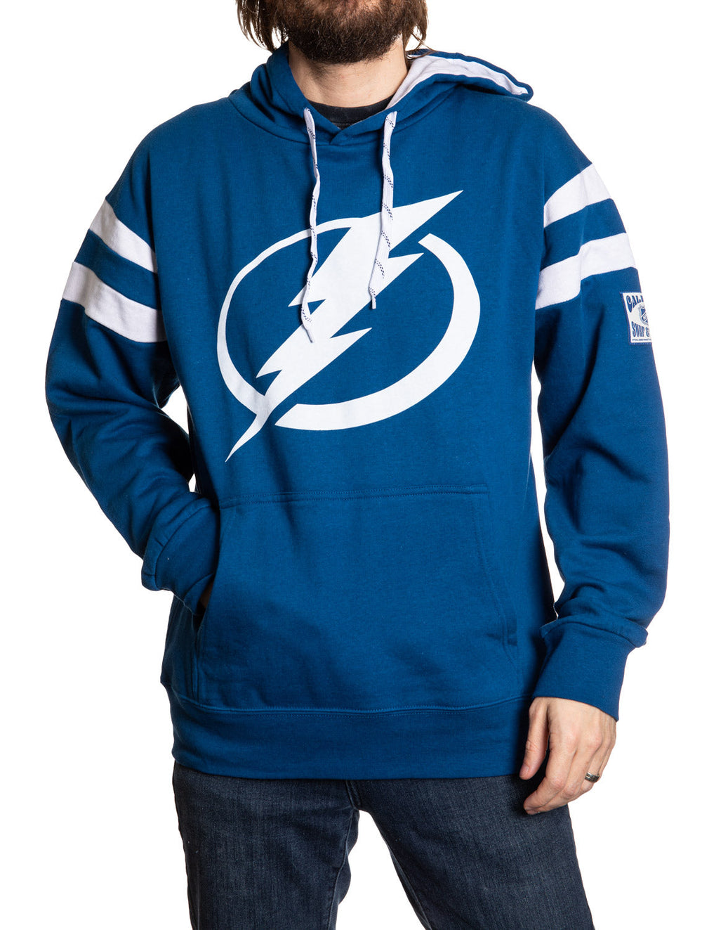 Sweat à capuche rétro style universitaire des Tampa Bay Lightning