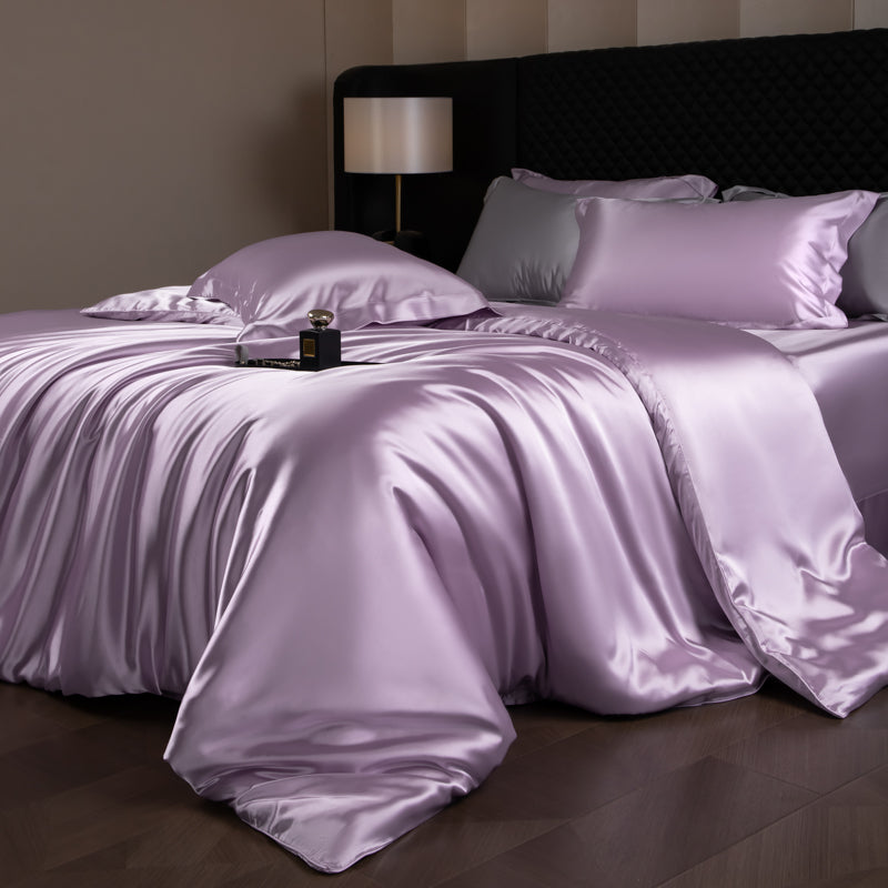 Lustre Luxe Ensemble de housse de couette élégant - Taro Purple