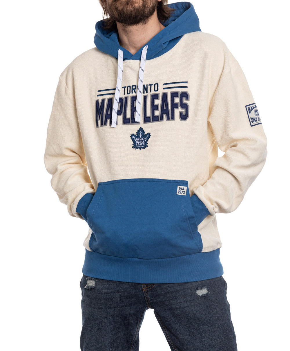 Chandail à capuchon unisexe de qualité supérieure Toronto Maple Leafs NHL en tissu éponge inversé, style rétro