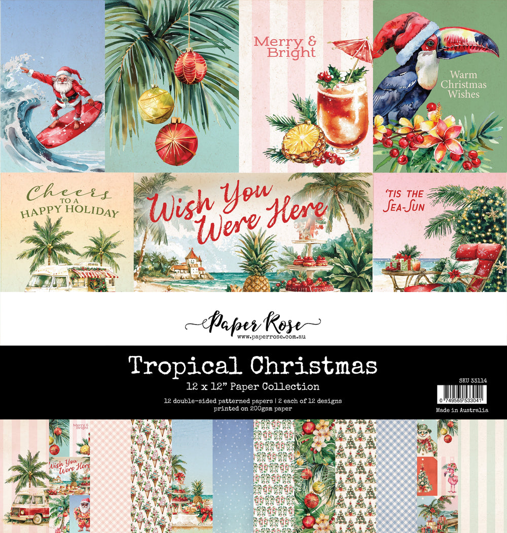 Collection de papiers Noël tropical 30x30 cm 33114