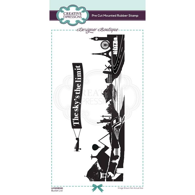Creative Expressions Designer Boutique Collection Bucket List DL Lot de 2 tampons en caoutchouc prédécoupés