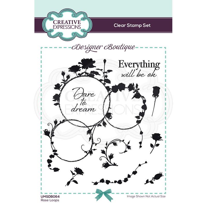 Creative Expressions Designer Boutique Collection Tampons Transparents A6 Motifs Roses Entrelacés