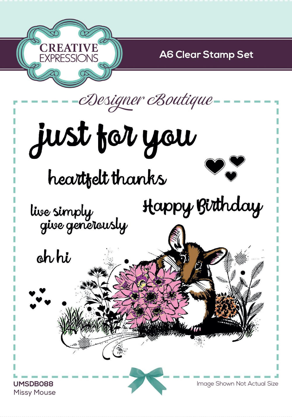 Creative Expressions Designer Boutique Collection Woodland Walk - Lot de tampons transparents A6 Missy Mouse