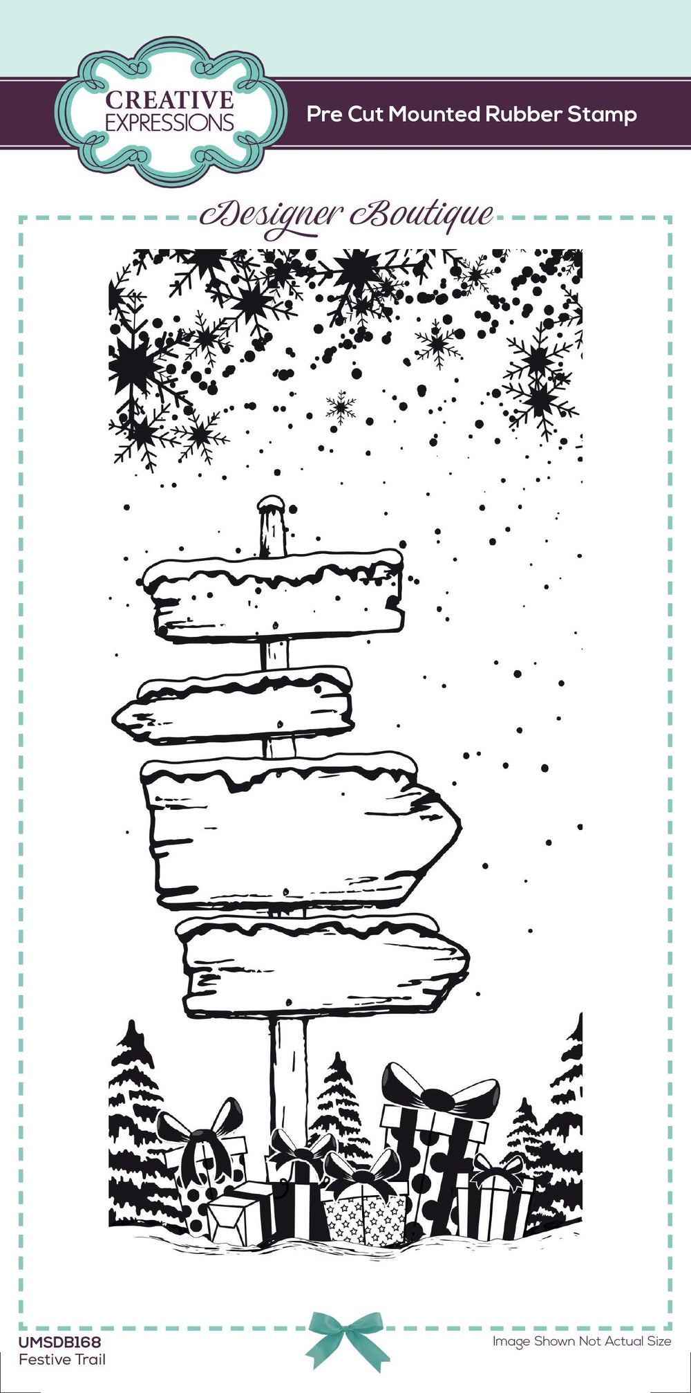 Creative Expressions Designer Boutique Festive Trail Tampon prédécoupé 4 po x 8 po