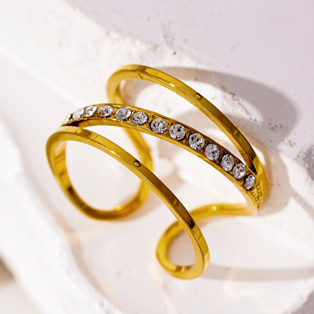 Style URDUJA : Bague empilée multi-zircons