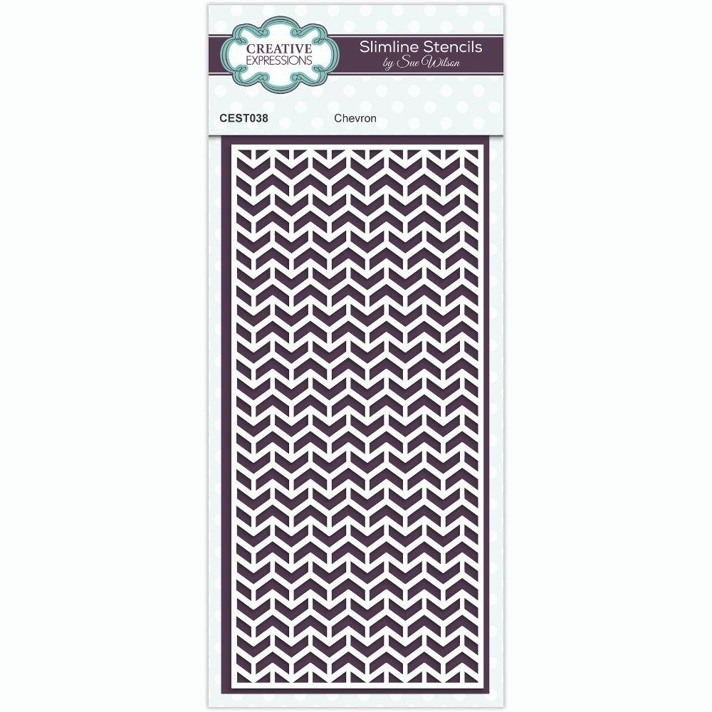 Sue Wilson Chevron Slimline Stencil